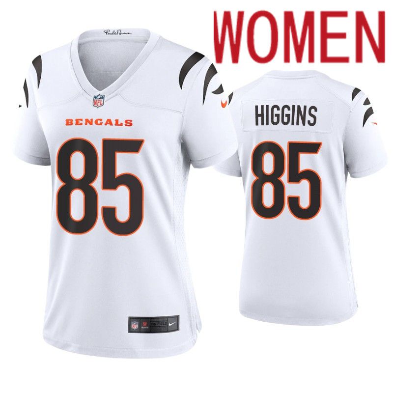 Women Cincinnati Bengals 85 Tee Higgins Nike White Game NFL Jersey